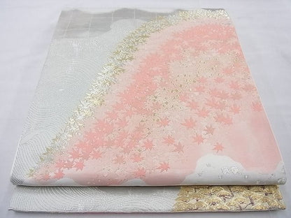 平和屋着物◎六通柄袋帯 唐織 風景文 金銀糸 逸品 BAAG1652cm