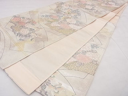 平和屋着物◎六通柄袋帯 唐織 地紙花鳥文 金糸 逸品 BAAG0021if