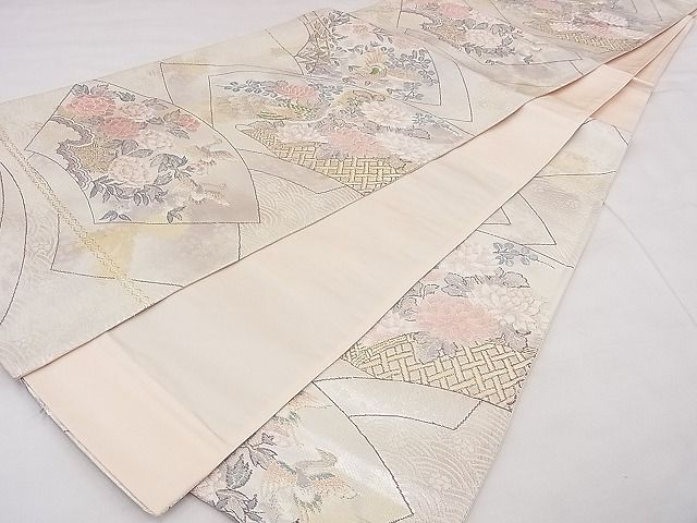 平和屋着物◎六通柄袋帯 唐織 地紙花鳥文 金糸 逸品 BAAG0021if