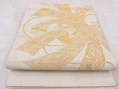 平和屋着物◎太鼓柄袋帯 綴れ 束ね熨斗吉祥文 金糸 逸品 BAAG0009if