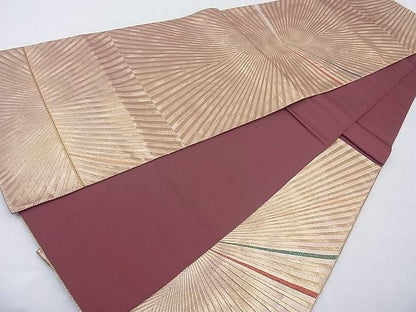 平和屋着物◎六通柄袋帯 斜縞 金銀糸 逸品 BAAG1658cm