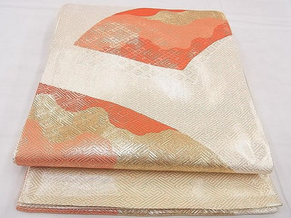 平和屋着物◎佐賀錦織 六通柄袋帯 地紙重ね 金糸 逸品 BAAG0022if