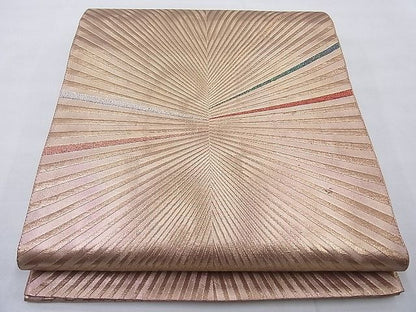 平和屋着物◎六通柄袋帯 斜縞 金銀糸 逸品 BAAG1658cm