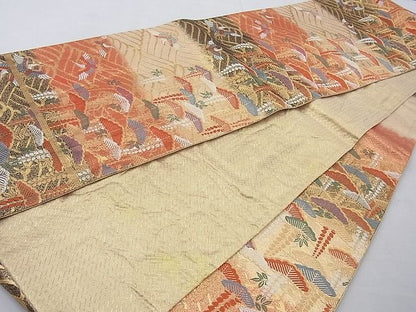 平和屋着物◎佐賀錦 六通柄袋帯 九百唐織 承翔能衣文 金糸 逸品 BAAG1689cm