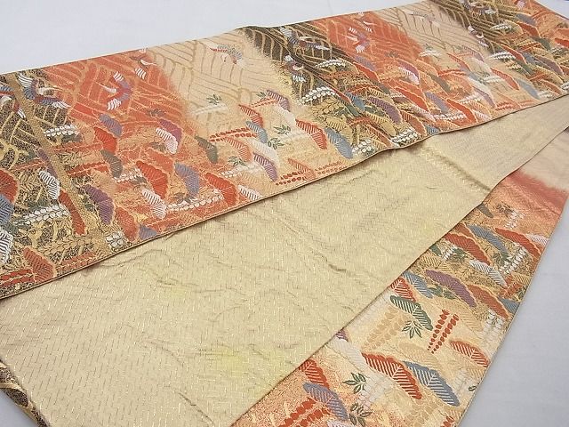 平和屋着物◎佐賀錦 六通柄袋帯 九百唐織 承翔能衣文 金糸 逸品 BAAG1689cm