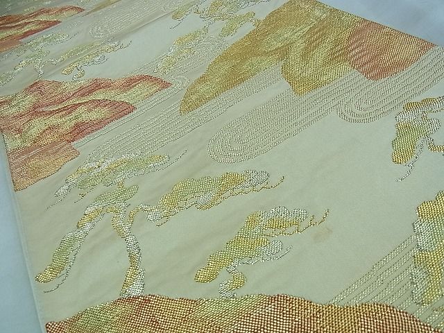 平和屋着物◎六通柄袋帯 浜松文 金糸 逸品 BAAF2183iy