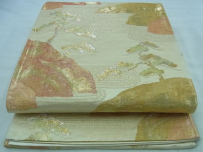 平和屋着物◎六通柄袋帯 浜松文 金糸 逸品 BAAF2183iy