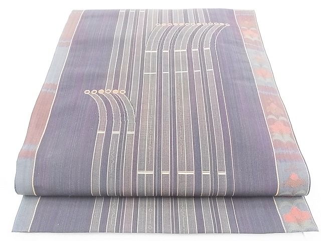 平和屋着物◎六通柄袋帯 草花文 逸品 BAAF2173iy