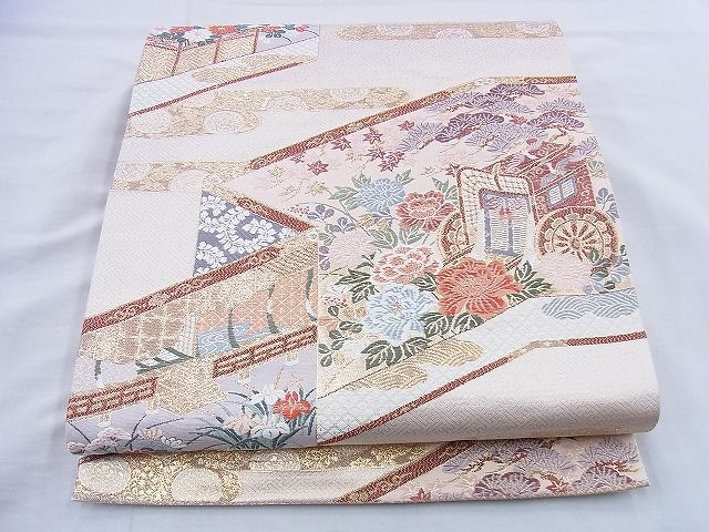 平和屋着物◎六通柄袋帯 桃山屏風図 金糸 逸品 BAAF0859jm