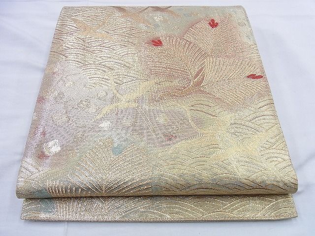 平和屋着物◎六通柄袋帯 松彩 金糸 逸品 BAAF0872jm