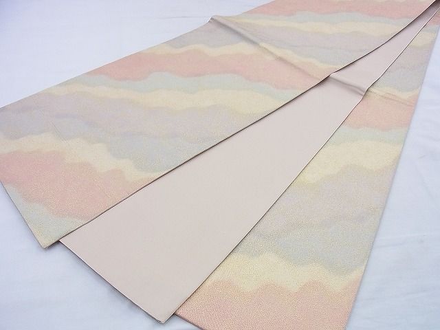 平和屋着物◎全通柄袋帯 砂子綴れ 霞文 金糸 逸品 BAAF0896jm