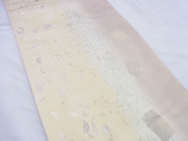 平和屋着物◎六通柄袋帯 霞文 銀糸 引箔 逸品 BAAG0435jm