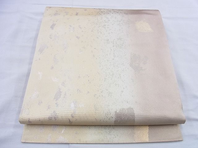 平和屋着物◎六通柄袋帯 霞文 銀糸 引箔 逸品 BAAG0435jm