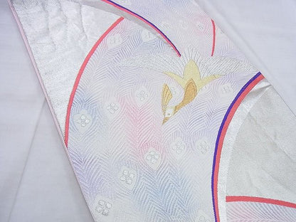 平和屋着物◎六通柄袋帯 唐織 孔雀 金銀糸 逸品 BAAG0465jm