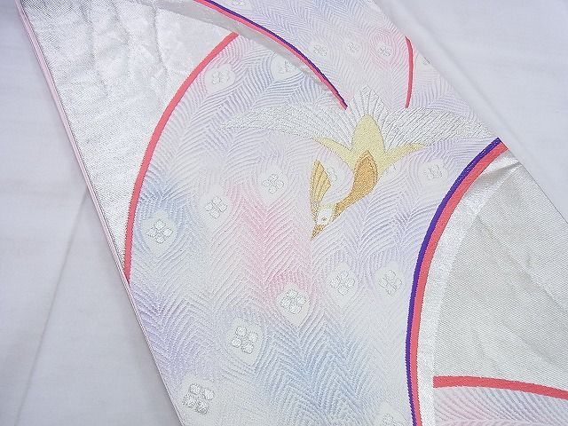平和屋着物◎六通柄袋帯 唐織 孔雀 金銀糸 逸品 BAAG0465jm
