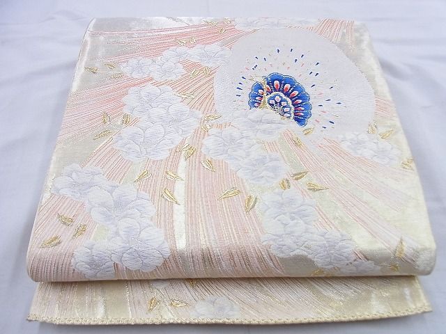 平和屋着物◎六通柄袋帯 唐織 孔雀舞花文 金糸 逸品 BAAG0462jm