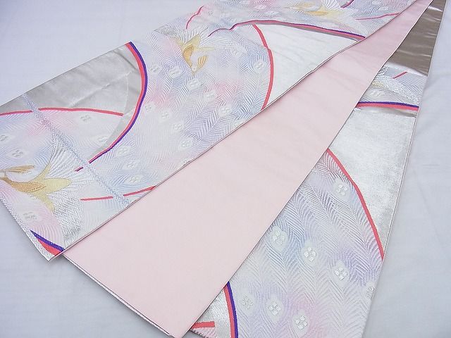 平和屋着物◎六通柄袋帯 唐織 孔雀 金銀糸 逸品 BAAG0465jm