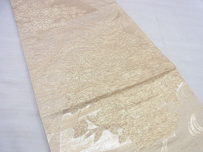 平和屋着物◎六通柄京袋帯 光琳水地紙花文 金糸 逸品 BAAG0505jm