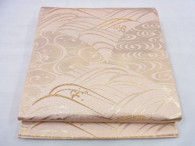 平和屋着物◎六通柄袋帯 青海波 金糸 逸品 BAAG0487jm