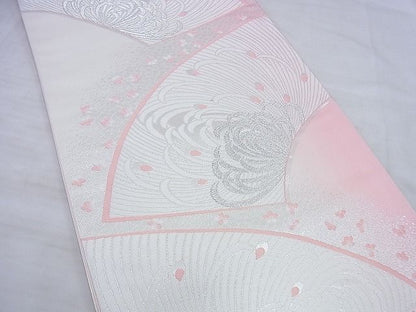 平和屋着物◎六通柄袋帯 唐織 乱菊 銀糸 逸品 未使用 BAAG0536jm