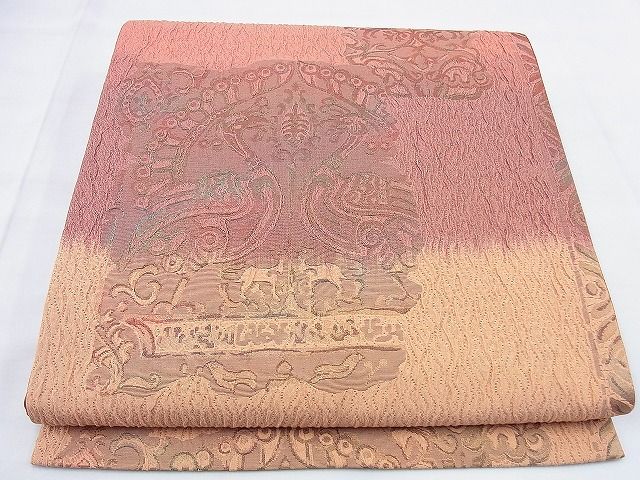 平和屋着物◎全通柄袋帯 ふくれ織 更紗花鳥文 逸品 BAAG0541jm