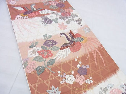 平和屋着物◎六通柄袋帯 唐織 鳳凰花文 金糸 逸品 BAAG0543jm