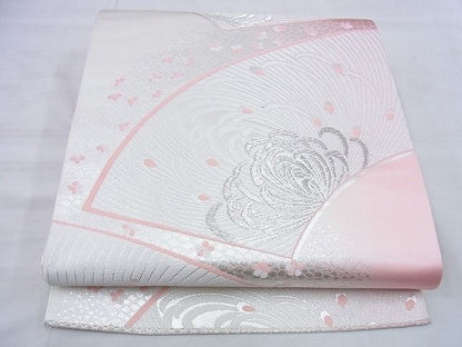 平和屋着物◎六通柄袋帯 唐織 乱菊 銀糸 逸品 未使用 BAAG0536jm