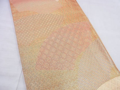 平和屋着物◎佐賀錦 六通柄袋帯 地紙吉祥文 金糸 逸品 BAAG0563jm
