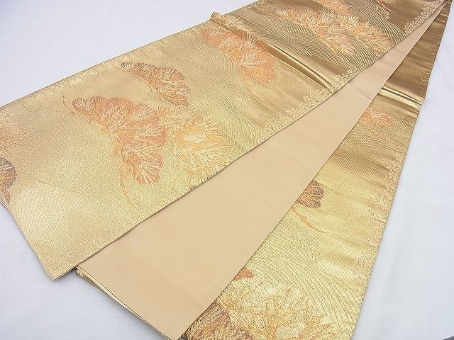 平和屋着物◎六通柄袋帯 浜松文 金糸 逸品 BAAG0555jm