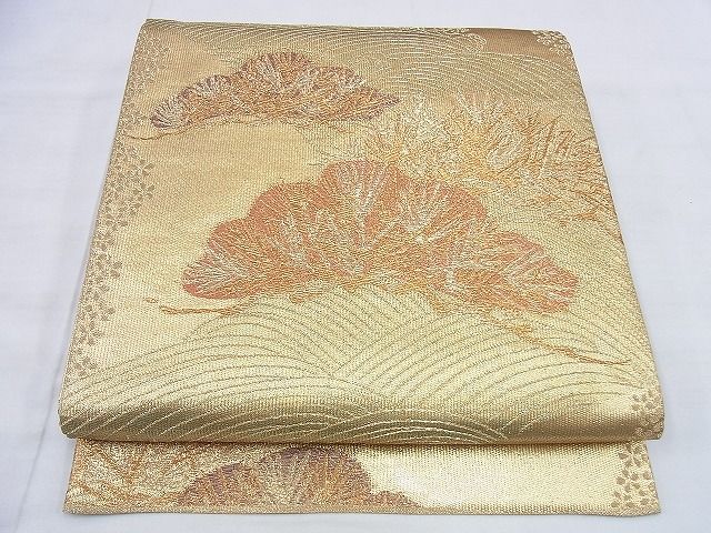 平和屋着物◎六通柄袋帯 浜松文 金糸 逸品 BAAG0555jm