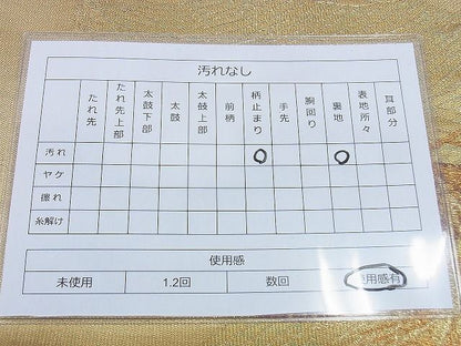 平和屋着物◎六通柄袋帯 浜松文 金糸 逸品 BAAG0555jm