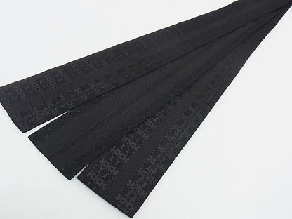 平和屋本店■極上　夏物　男性　両面　角帯　間道　黒地　逸品　CZAA0559s4