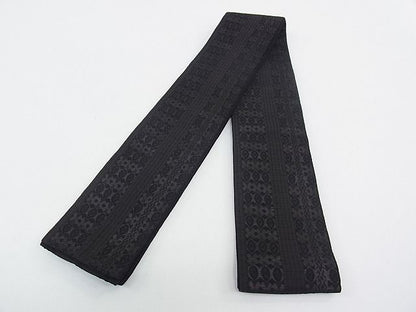 平和屋本店■極上　夏物　男性　両面　角帯　間道　黒地　逸品　CZAA0559s4