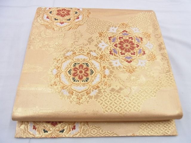 平和屋着物◎六通柄袋帯 唐織 宝相華 金糸 逸品 BAAG5804jm