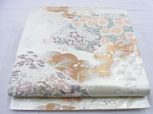 平和屋着物◎六通柄袋帯 唐織 春秋麗華文 金銀糸 逸品 BAAG0596jm