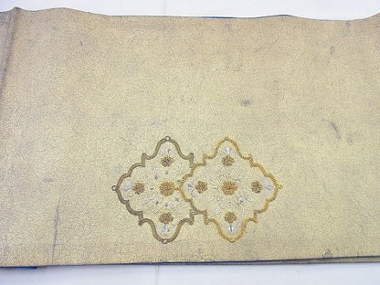 平和屋着物◎太鼓柄袋帯 刺繍 宝相華 金糸 逸品 BAAG0594jm