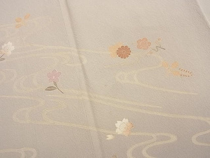 平和屋着物■色留訪問着　流水花文　逸品　DAAE4839jm