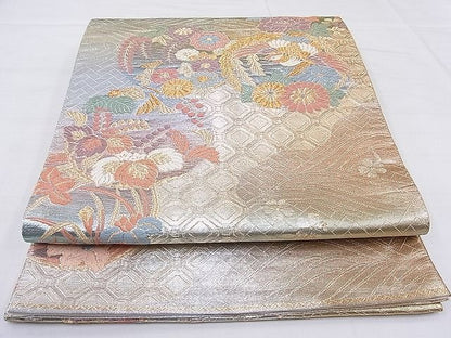 平和屋着物◎六通柄袋帯 唐織 鳳凰花丸文 金銀糸 逸品 BAAG0103if