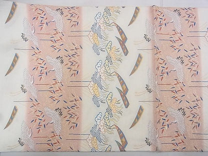 平和屋着物◎西陣 太鼓柄袋帯 飛鶴柳浜松文 金糸 逸品 BAAG0170if