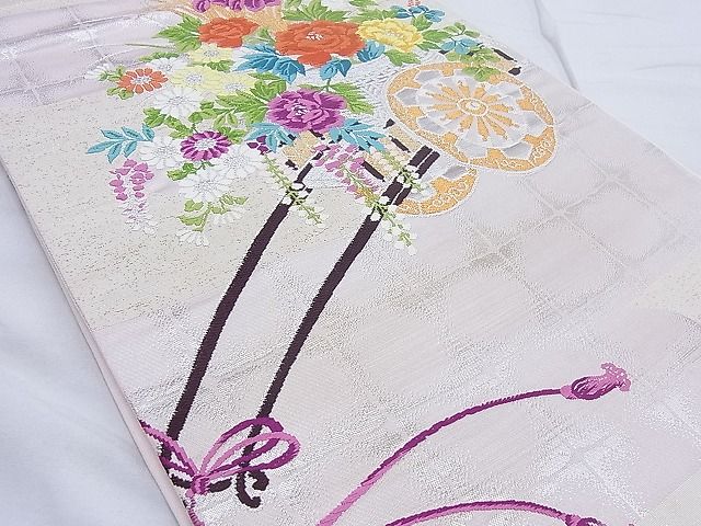 平和屋着物◎六通柄袋帯 唐織 花車 金銀糸 逸品 BAAG3303xa