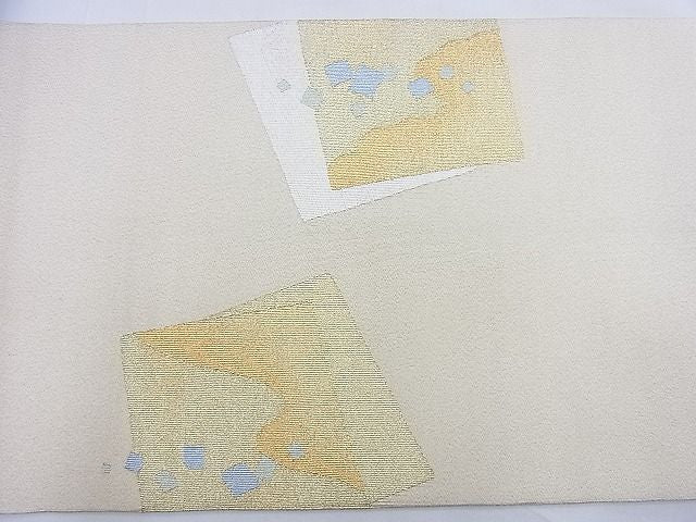 平和屋着物◎太鼓柄袋帯 綴れ 色紙箔散らし文様 金銀糸 逸品 BAAG3326xa