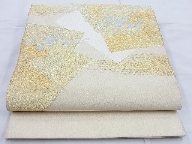 平和屋着物◎太鼓柄袋帯 綴れ 色紙箔散らし文様 金銀糸 逸品 BAAG3326xa