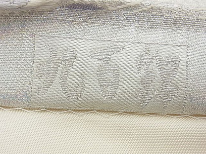 平和屋着物◎六通柄袋帯 唐織 孔雀花文 九百錦 オパール箔 逸品 BAAG3387xa