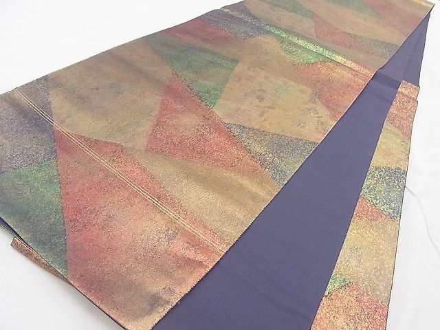 平和屋着物◎六通柄袋帯 切嵌文様 金彩 引箔 逸品 BAAG3395xa