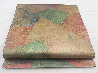 平和屋着物◎六通柄袋帯 切嵌文様 金彩 引箔 逸品 BAAG3395xa