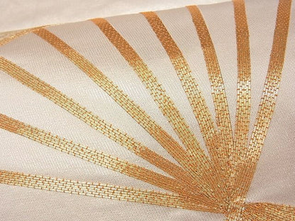 平和屋着物■太鼓柄袋帯 駒刺繍 扇面飛鶴文 金糸 逸品 CAAG0077fb