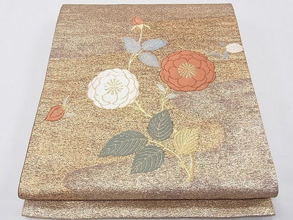 平和屋着物■六通柄袋帯 唐織 枝花文 金糸 逸品 CAAG0110fb