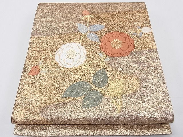 平和屋着物■六通柄袋帯 唐織 枝花文 金糸 逸品 CAAG0110fb