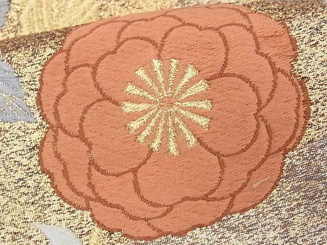 平和屋着物■六通柄袋帯 唐織 枝花文 金糸 逸品 CAAG0110fb