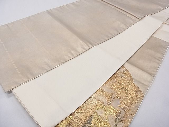 平和屋着物■太鼓柄袋帯 ふくれ織 鳳凰花文 金糸 逸品 CAAG0107fb